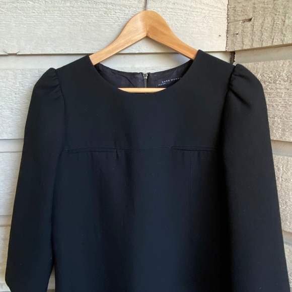 zara | structured mini dress | black | medium - Picture 5 of 11